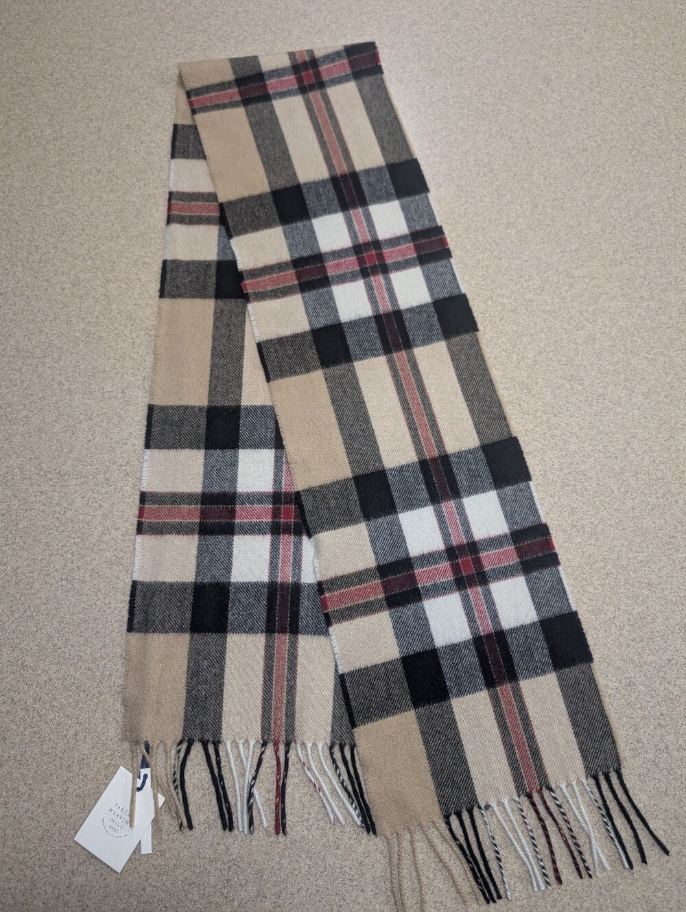 NWT Tartan Weaving Mill Scotland Cashmere Plaid Scarf 78" X 10"